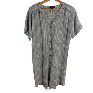 NWT Sanctuary Linen Striped Blue and White T Shirt Dress Tunic Nautical Size M